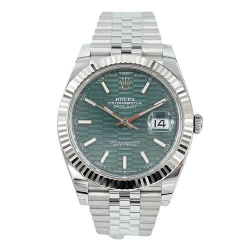 rolex. datejust 41 green dial new